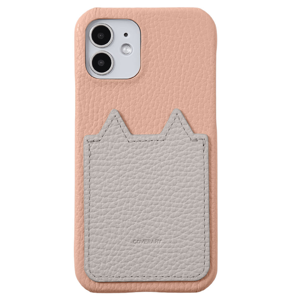 Genuine Leather 32 Colors Italian Shrink Leather Cat-Shaped Pocket Back Case iPhone Series