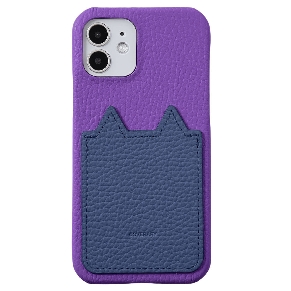 Genuine Leather 32 Colors Italian Shrink Leather Cat-Shaped Pocket Back Case iPhone Series