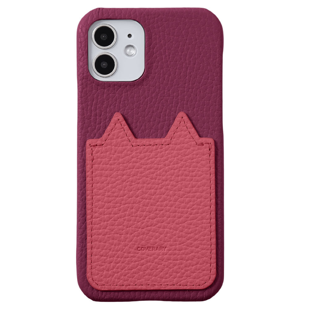 Genuine Leather 32 Colors Italian Shrink Leather Cat-Shaped Pocket Back Case AQUOS Series