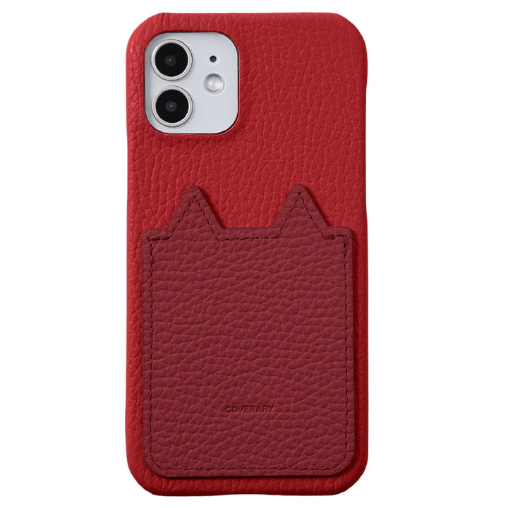 Genuine Leather 32 Colors Italian Shrink Leather Cat-Shaped Pocket Back Case AQUOS Series