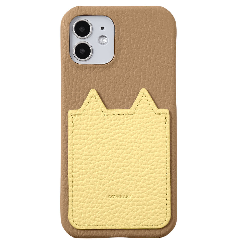 Genuine Leather 32 Colors Italian Shrink Leather Cat-Shaped Pocket Back Case iPhone Series