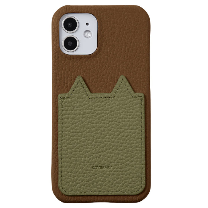 Genuine Leather 32 Colors Italian Shrink Leather Cat-Shaped Pocket Back Case AQUOS Series