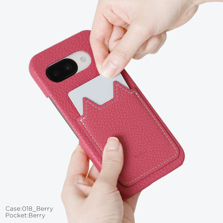 Genuine Leather 32 Colors Italian Shrink Leather Cat-Shaped Pocket Back Case iPhone Series