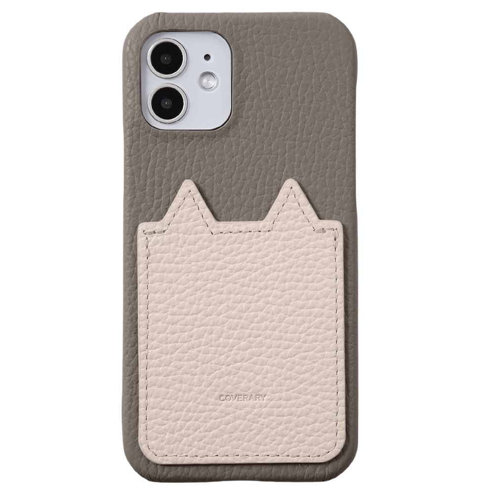 Genuine Leather 32 Colors Italian Shrink Leather Cat-Shaped Pocket Back Case iPhone Series