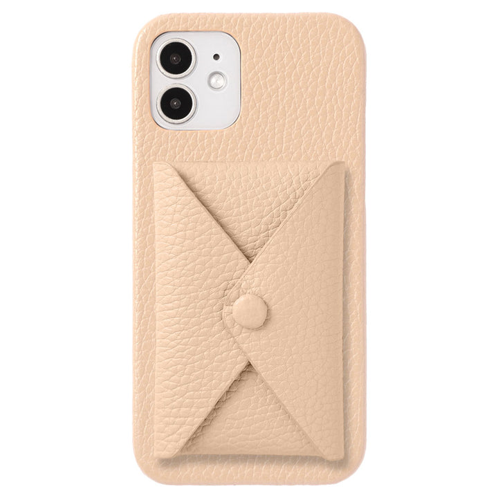 本革 32色 イタリアンシュリンクレザー 蓋ありポケット付き 背面ケース