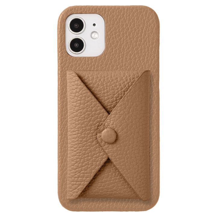 本革 32色 イタリアンシュリンクレザー 蓋ありポケット付き 背面ケース