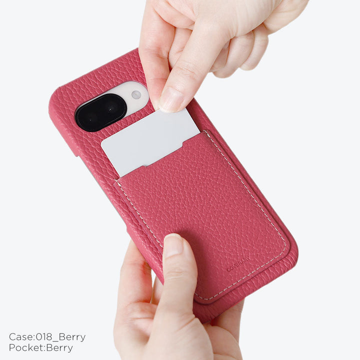 Cuir véritable 32 couleurs cuir italien grainé avec poche coque arrière Google Pixel série