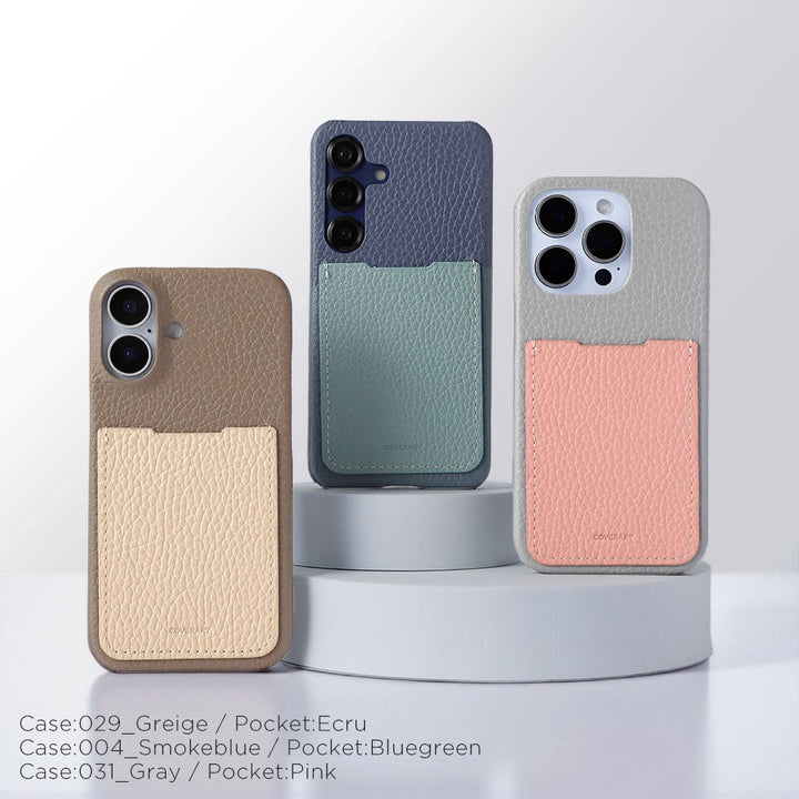 本革 32色 イタリアンシュリンクレザー ポケット付き 背面ケース AQUOSシリーズ