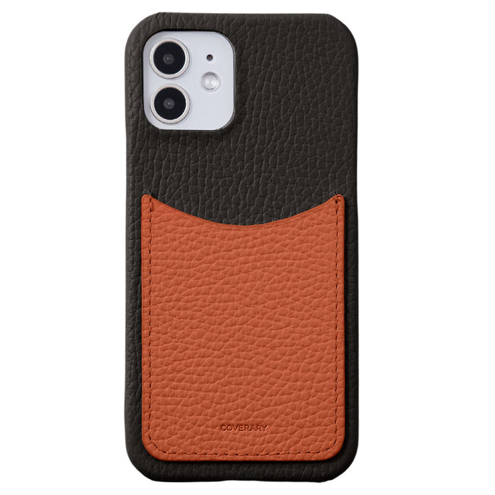 Cuir véritable 32 couleurs Cuir italien grainé avec poche souriante Coque arrière