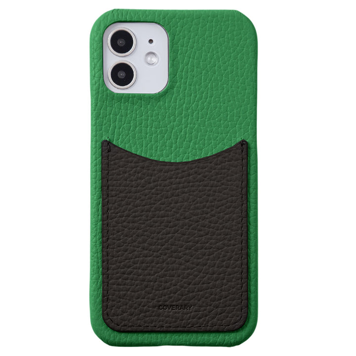 Cuir véritable 32 couleurs Cuir italien grainé avec poche souriante Coque arrière