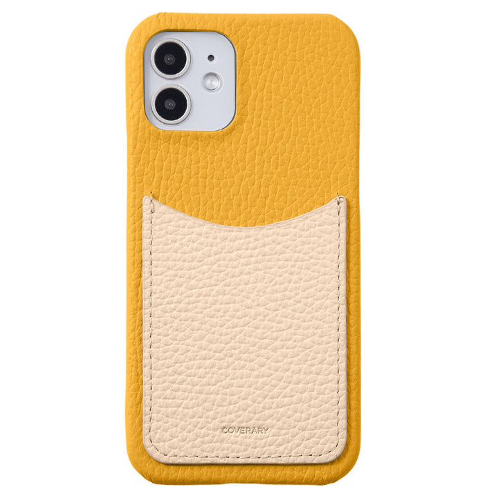 本革 32色 イタリアンシュリンクレザー スマイリーポケット付き 背面ケース iPhoneシリーズ