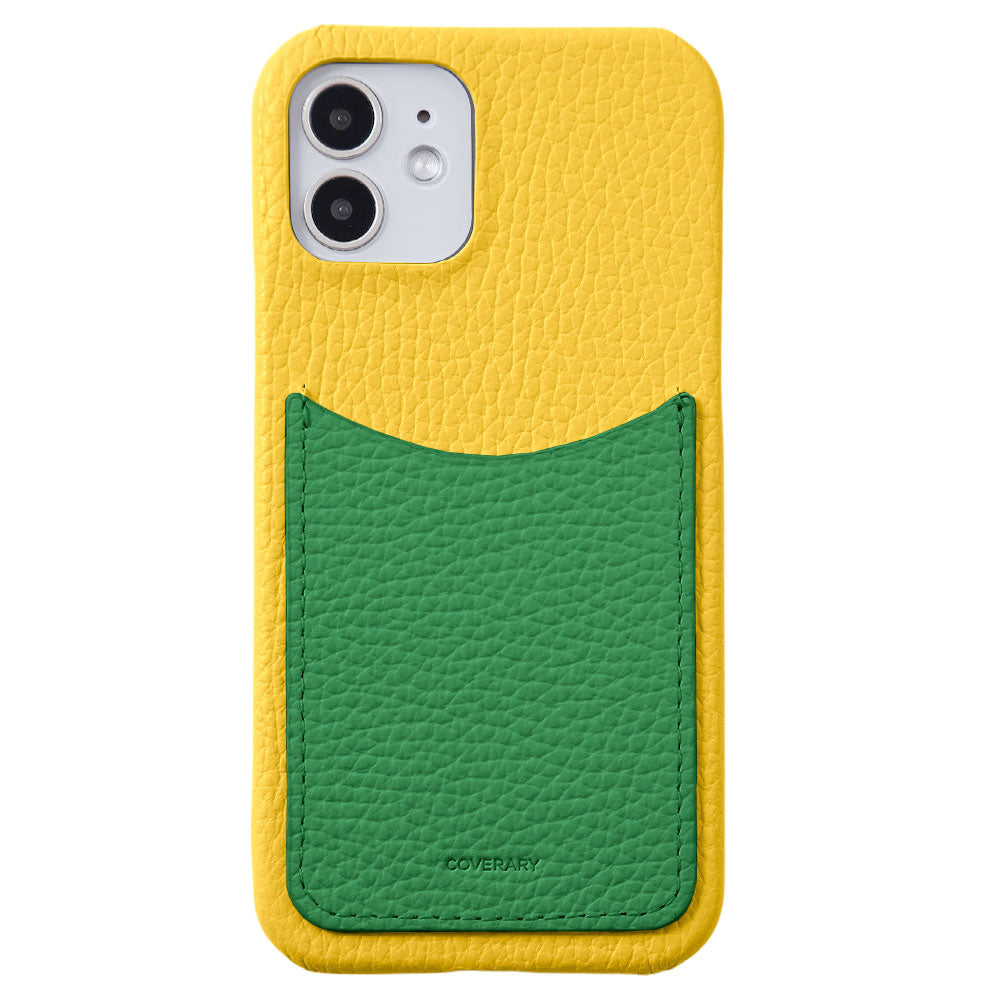 Cuir véritable 32 couleurs Cuir italien grainé avec poche souriante Coque arrière