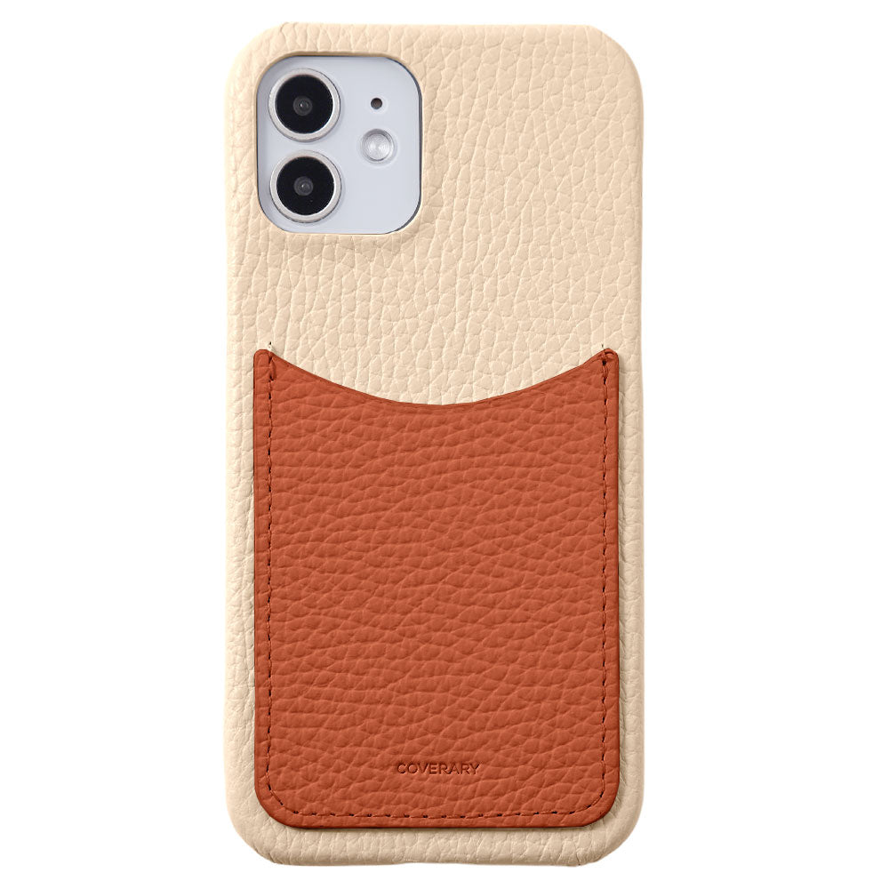 Cuir véritable 32 couleurs Cuir italien grainé avec poche souriante Coque arrière