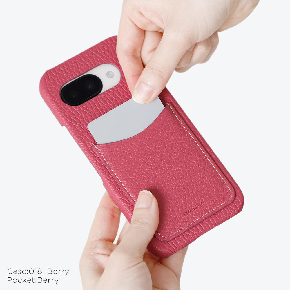 Cuir véritable 32 couleurs Cuir italien grainé avec poche souriante Coque arrière