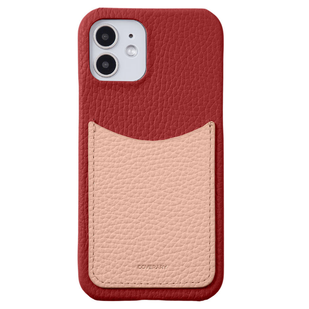 本革 32色 イタリアンシュリンクレザー スマイリーポケット付き 背面ケース iPhoneシリーズ