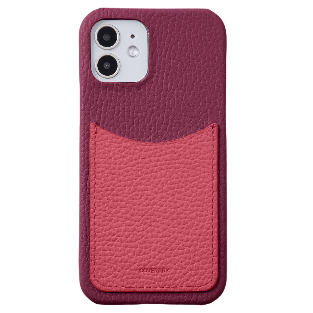 Cuir véritable 32 couleurs Cuir italien grainé avec poche souriante Coque arrière