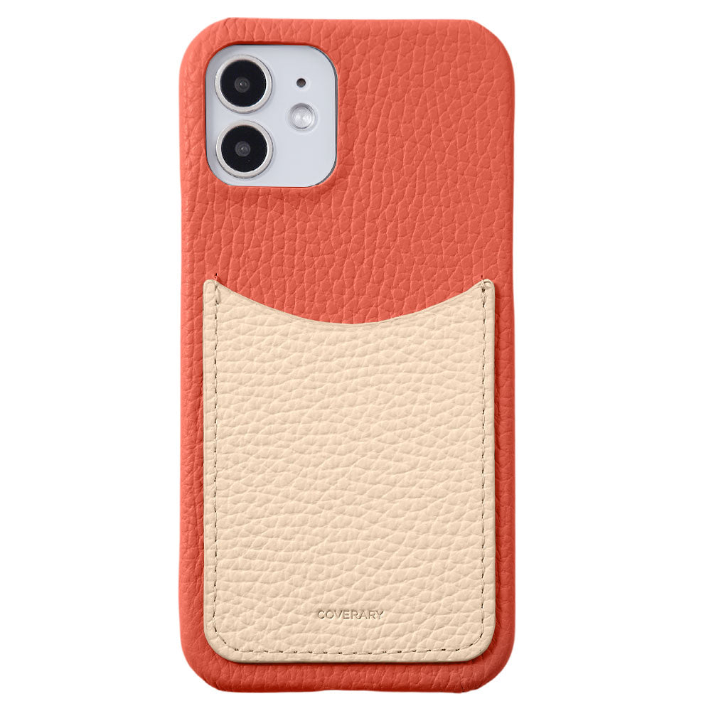 Cuir véritable 32 couleurs Cuir italien grainé avec poche souriante Coque arrière