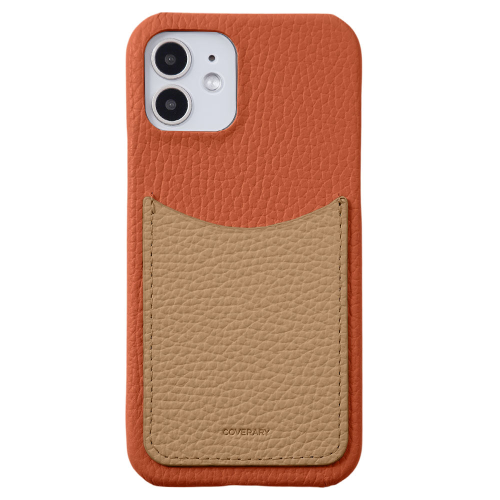 Cuir véritable 32 couleurs Cuir italien grainé avec poche souriante Coque arrière