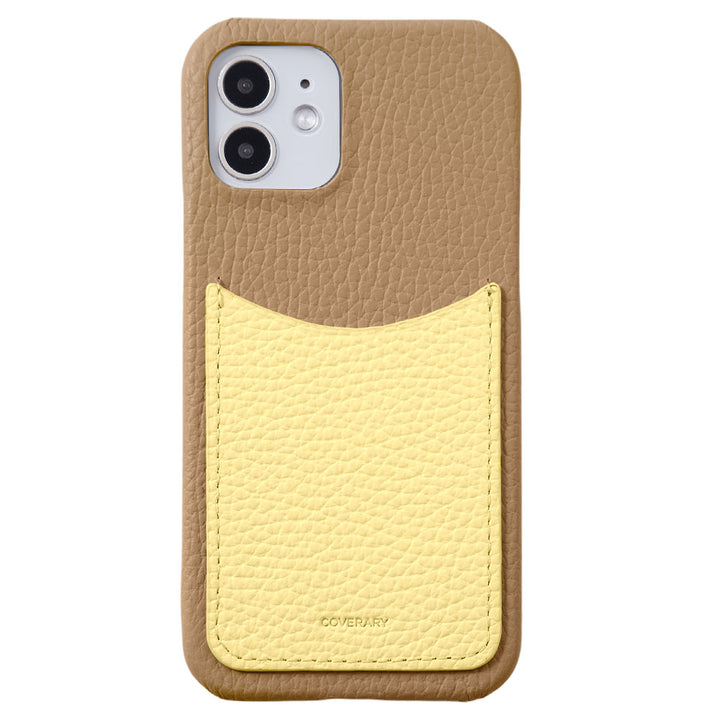 Cuir véritable 32 couleurs Cuir italien grainé avec poche souriante Coque arrière