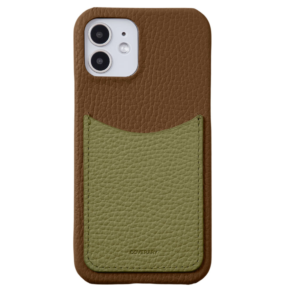 Cuir véritable 32 couleurs Cuir italien grainé avec poche souriante Coque arrière