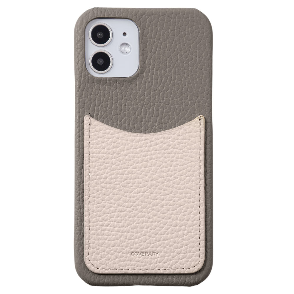 Cuir véritable 32 couleurs Cuir italien grainé avec poche souriante Coque arrière