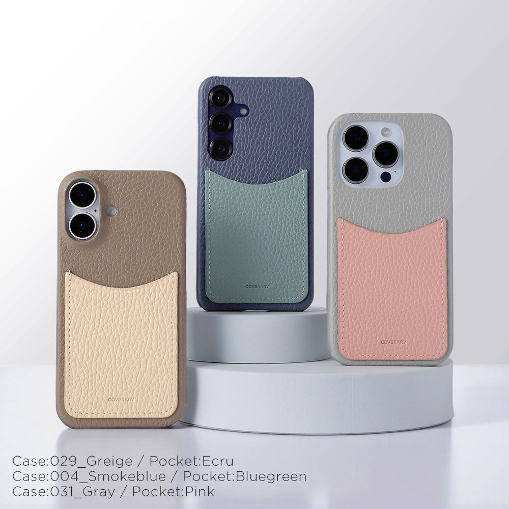 本革 32色 イタリアンシュリンクレザー スマイリーポケット付き 背面ケース Google Pixelシリーズ