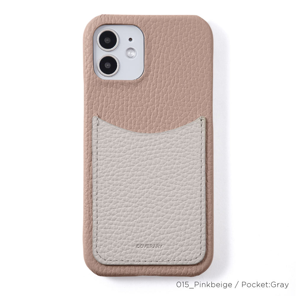 Cuir véritable 32 couleurs Cuir italien grainé avec poche souriante Coque arrière