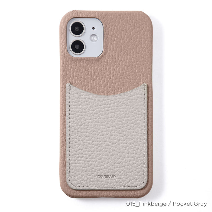 Cuir véritable 32 couleurs Cuir italien grainé avec poche souriante Coque arrière