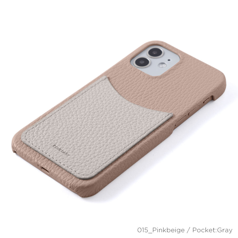 Cuir véritable 32 couleurs Cuir italien grainé avec poche souriante Coque arrière