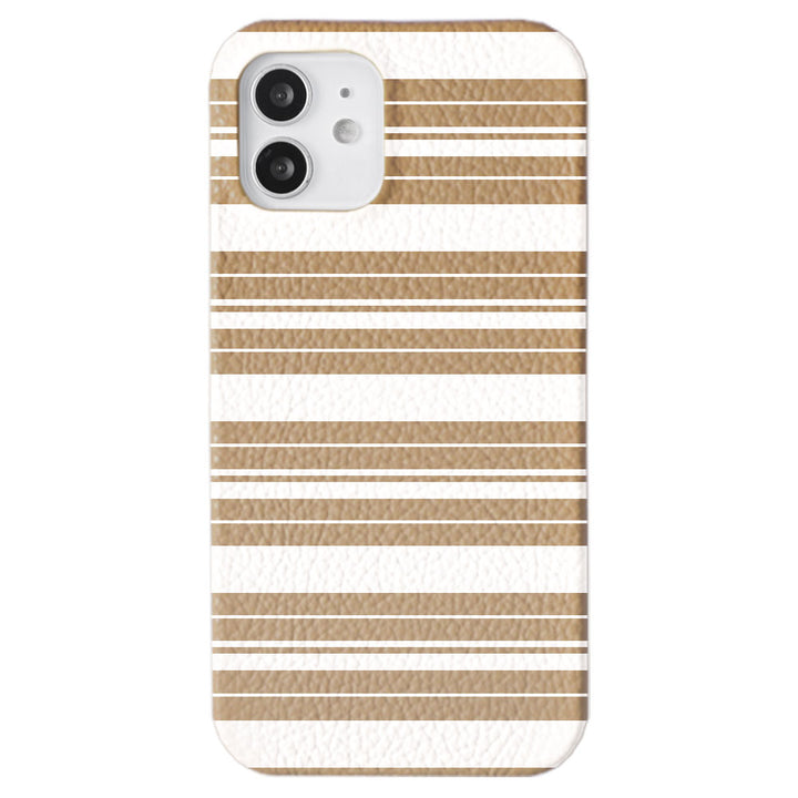 Genuine leather 32 colors Italian shrink leather border pattern back case