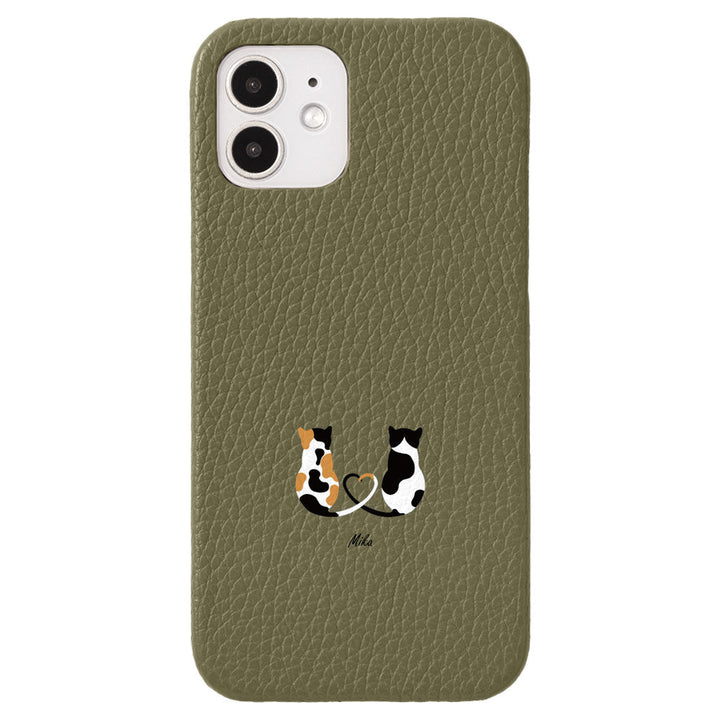 Genuine Leather 32 Colors Italian Shrink Leather Cat Personalized Back Case AQUOS Series