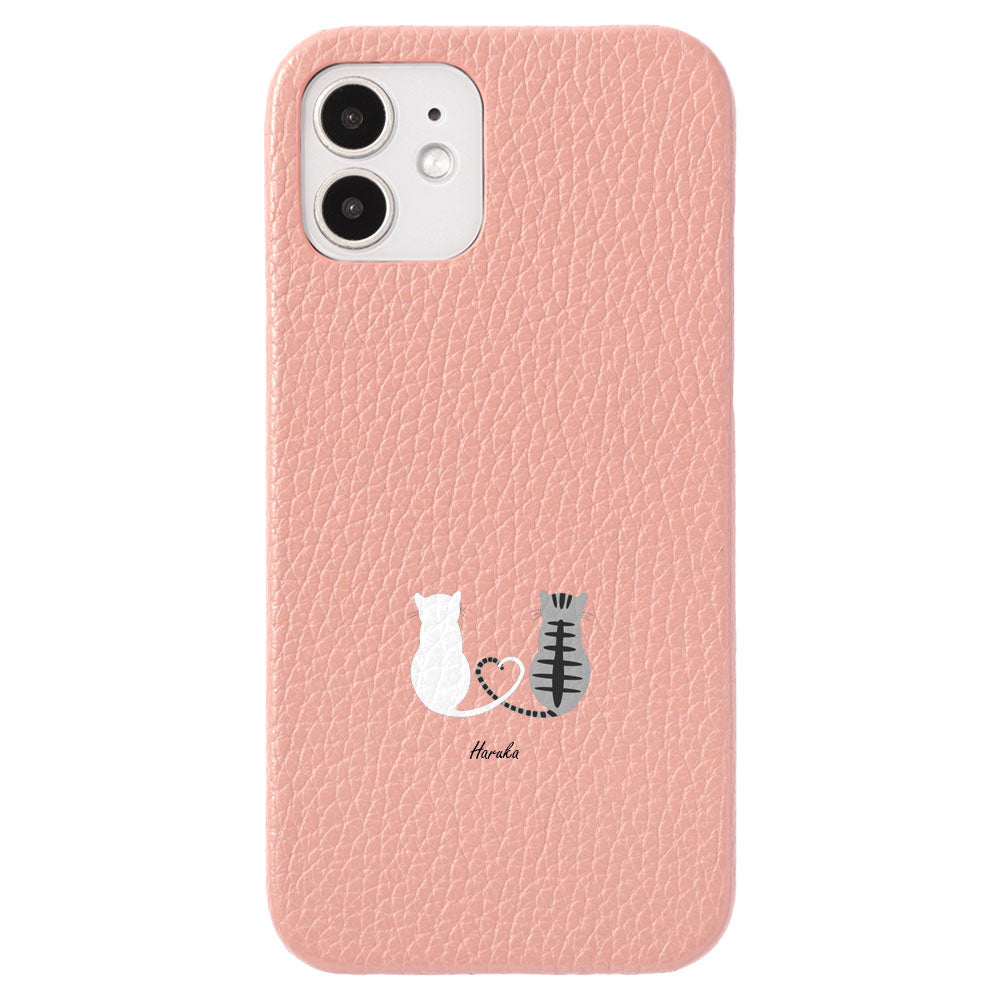 Genuine Leather 32 Colors Italian Shrink Leather Cat Personalized Back Case AQUOS Series