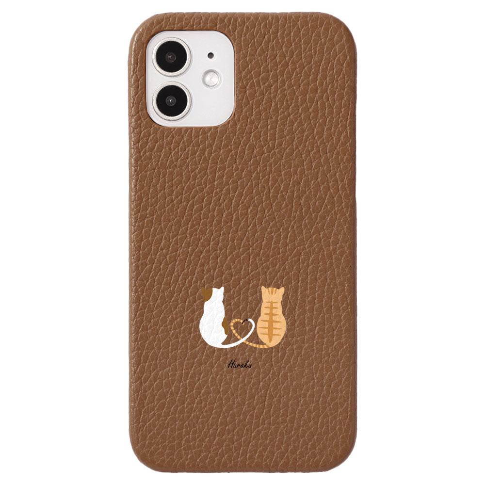 Genuine Leather 32 Colors Italian Shrink Leather Cat Personalized Back Case AQUOS Series