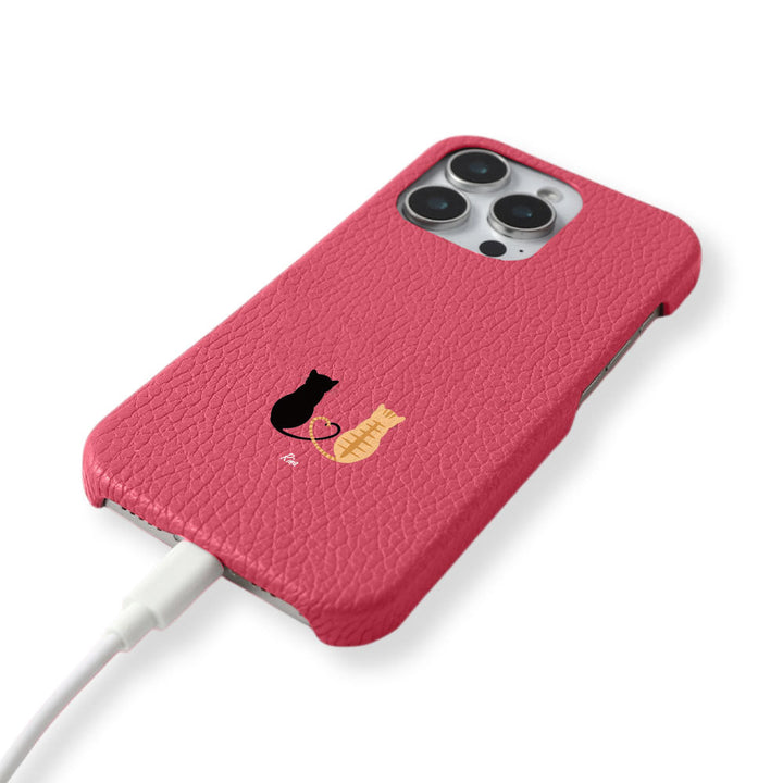 Genuine Leather 32 Colors Italian Shrink Leather Cat Personalized Back Case AQUOS Series