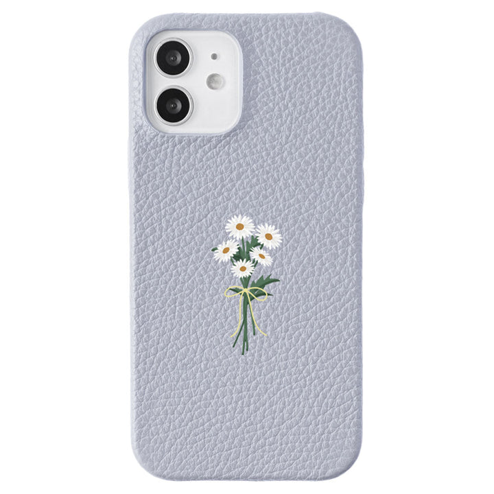 Genuine leather 32 colors Italian shrink leather daisy pattern back case for Google Pixel series