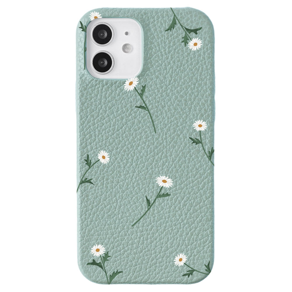 Genuine leather 32 colors Italian shrink leather daisy pattern back case for Google Pixel series