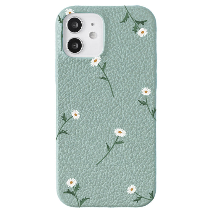 Genuine leather 32 colors Italian shrink leather daisy pattern back case for Google Pixel series