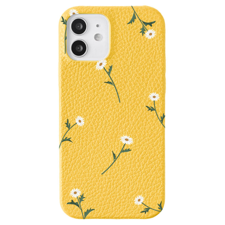 Genuine leather 32 colors Italian shrink leather daisy pattern back case for Google Pixel series