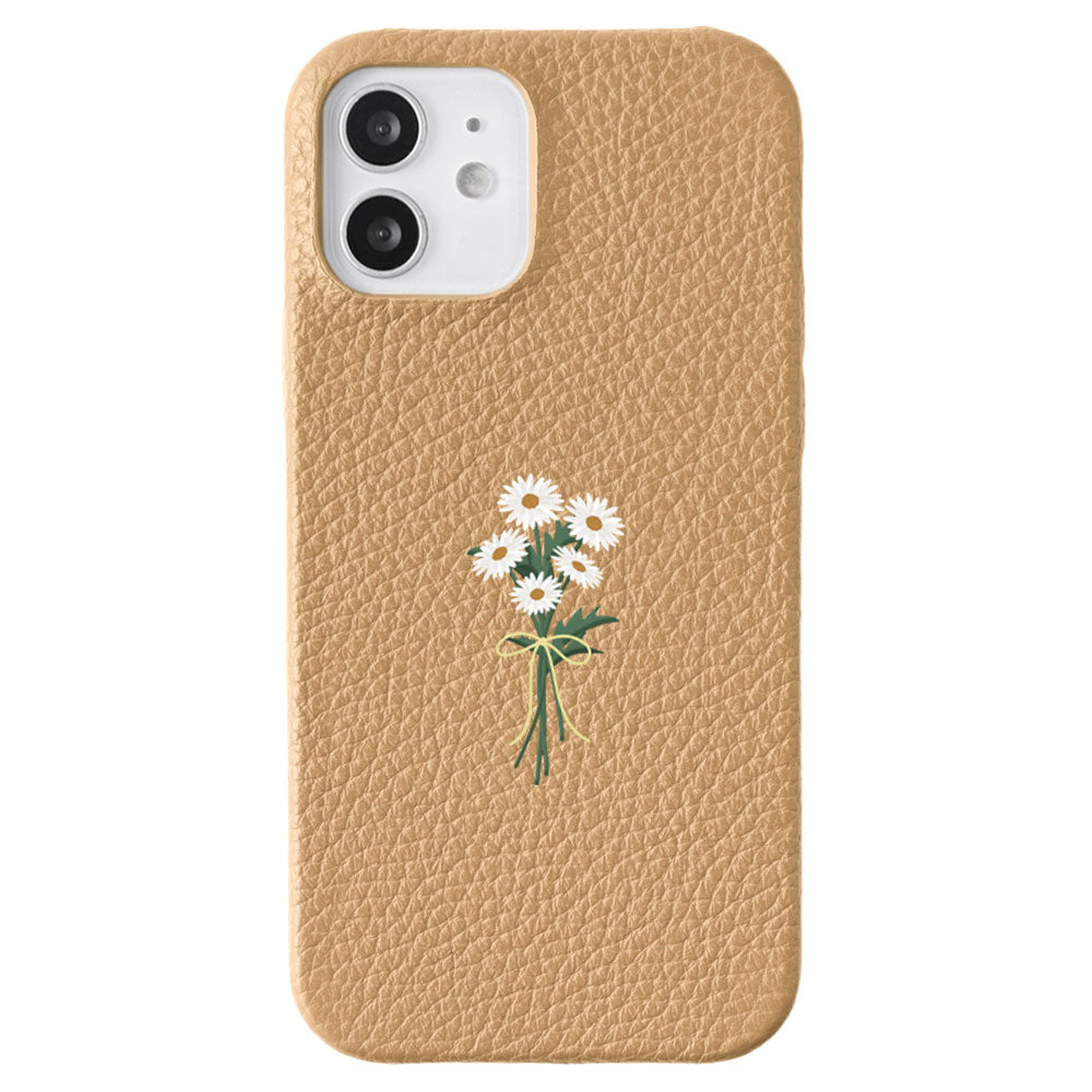 Genuine leather 32 colors Italian shrink leather daisy pattern back case for Google Pixel series