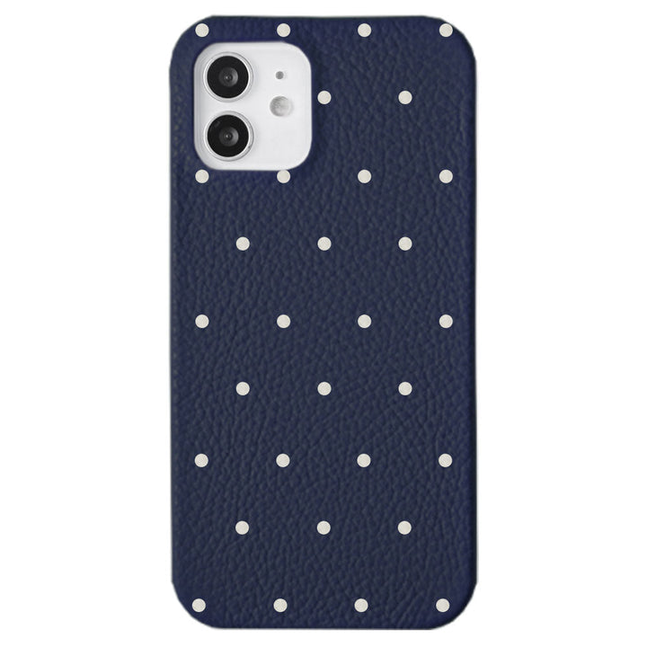 Genuine leather 32 colors Italian shrink leather dot pattern back case iPhone series