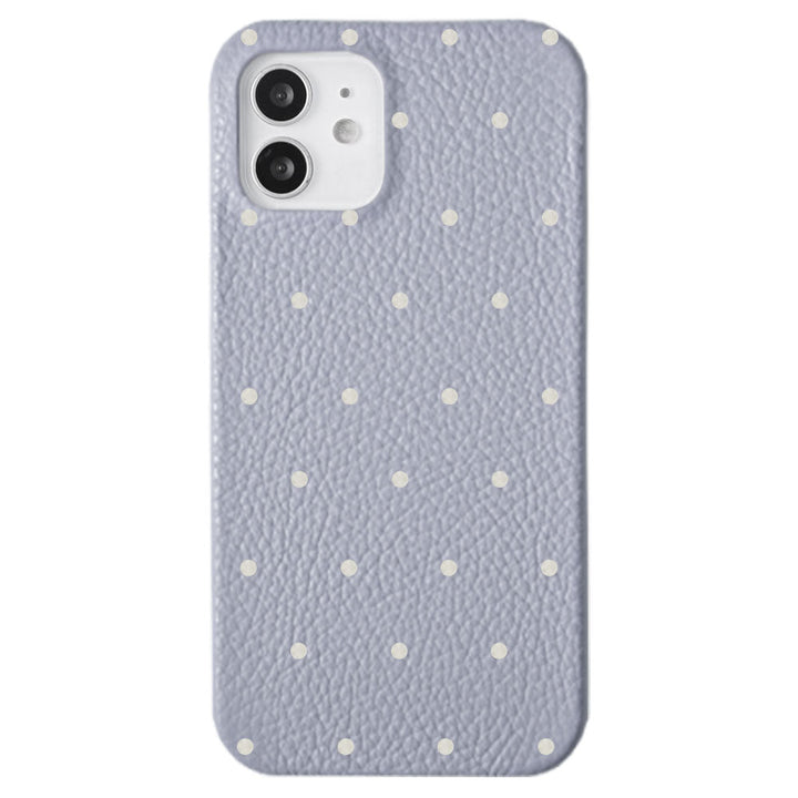 Genuine leather 32 colors Italian shrink leather dot pattern back case iPhone series