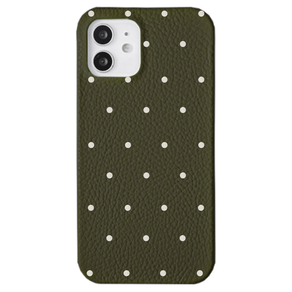 Cuir véritable 32 couleurs cuir italien grainé motif à pois coque arrière Google Pixel série