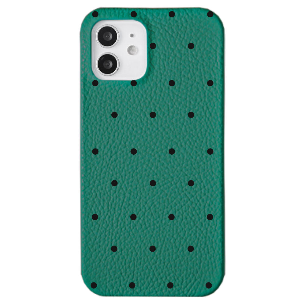 Cuir véritable 32 couleurs cuir italien grainé motif à pois coque arrière Google Pixel série