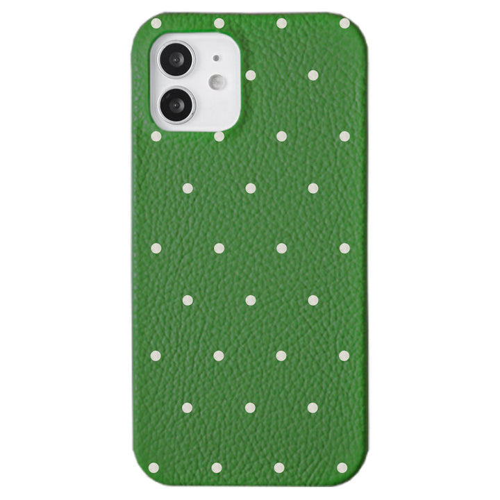Cuir véritable 32 couleurs cuir italien grainé motif à pois coque arrière Google Pixel série