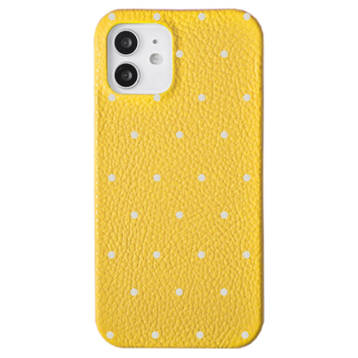 Cuir véritable 32 couleurs cuir italien grainé motif à pois coque arrière Google Pixel série