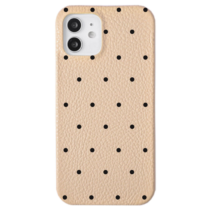 Cuir véritable 32 couleurs cuir italien grainé motif à pois coque arrière Google Pixel série