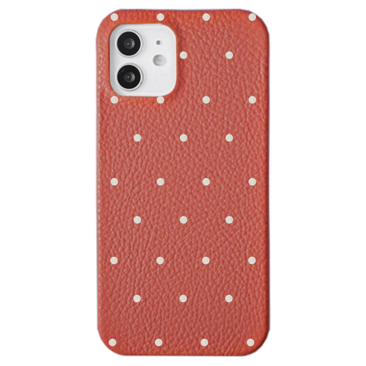 Cuir véritable 32 couleurs cuir italien grainé motif à pois coque arrière Google Pixel série