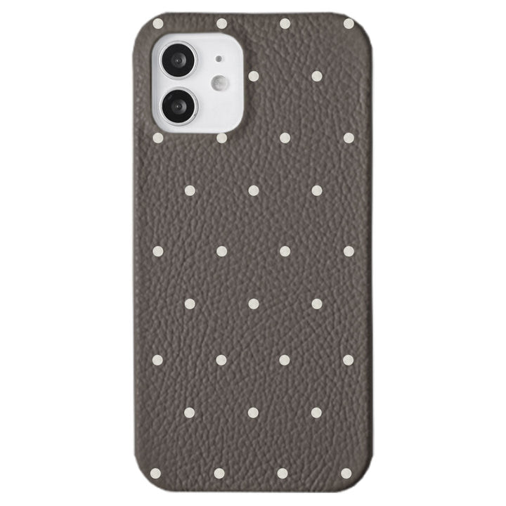 Genuine leather 32 colors Italian shrink leather dot pattern back case iPhone series