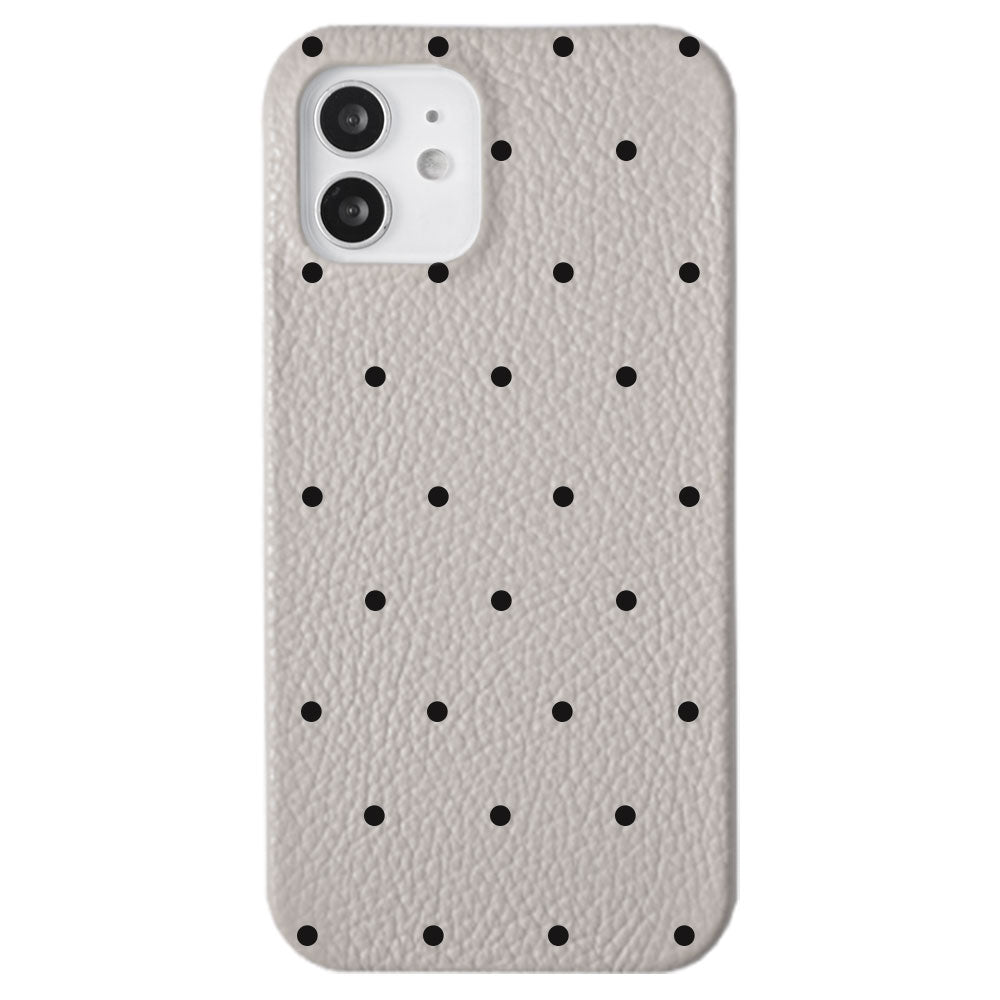 Genuine leather 32 colors Italian shrink leather dot pattern back case iPhone series