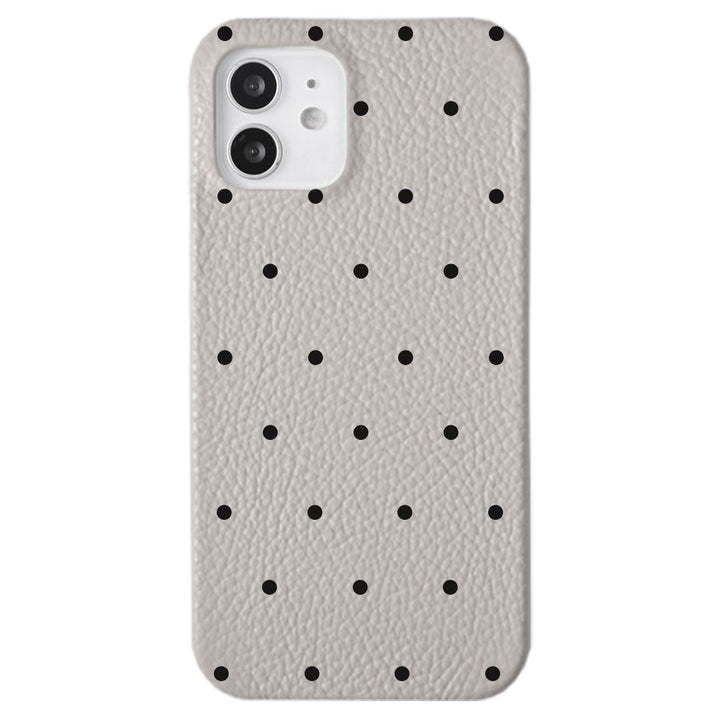 Genuine leather 32 colors Italian shrink leather dot pattern back case iPhone series